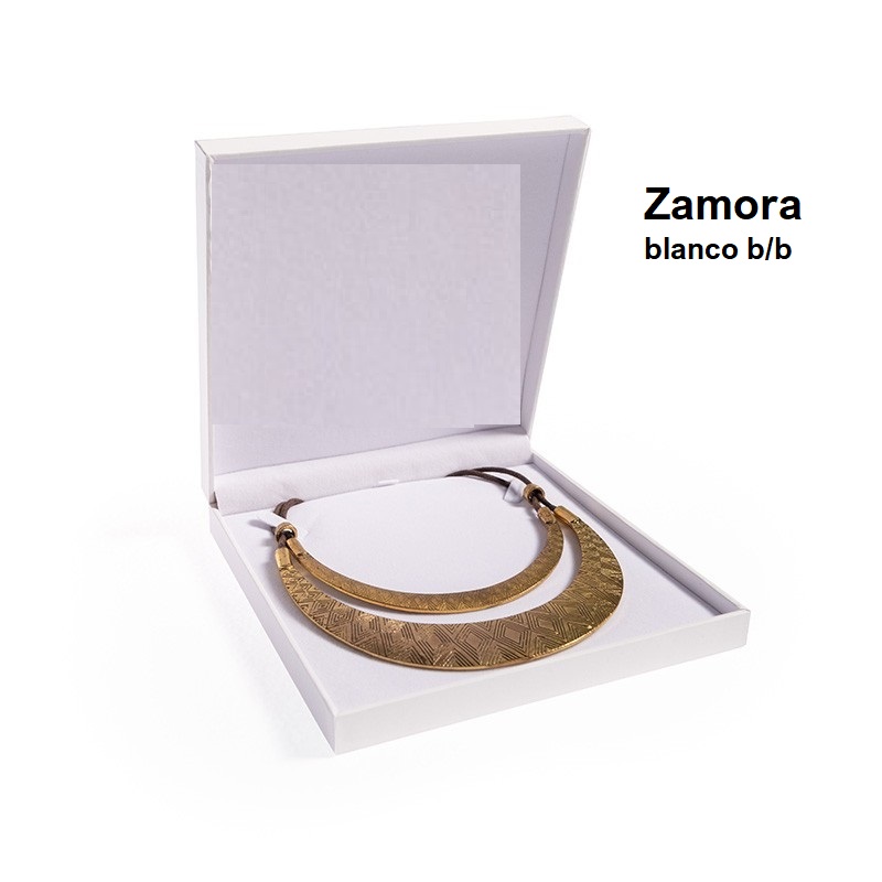 Estuche Zamora blanco collar 160x160x35 mm.